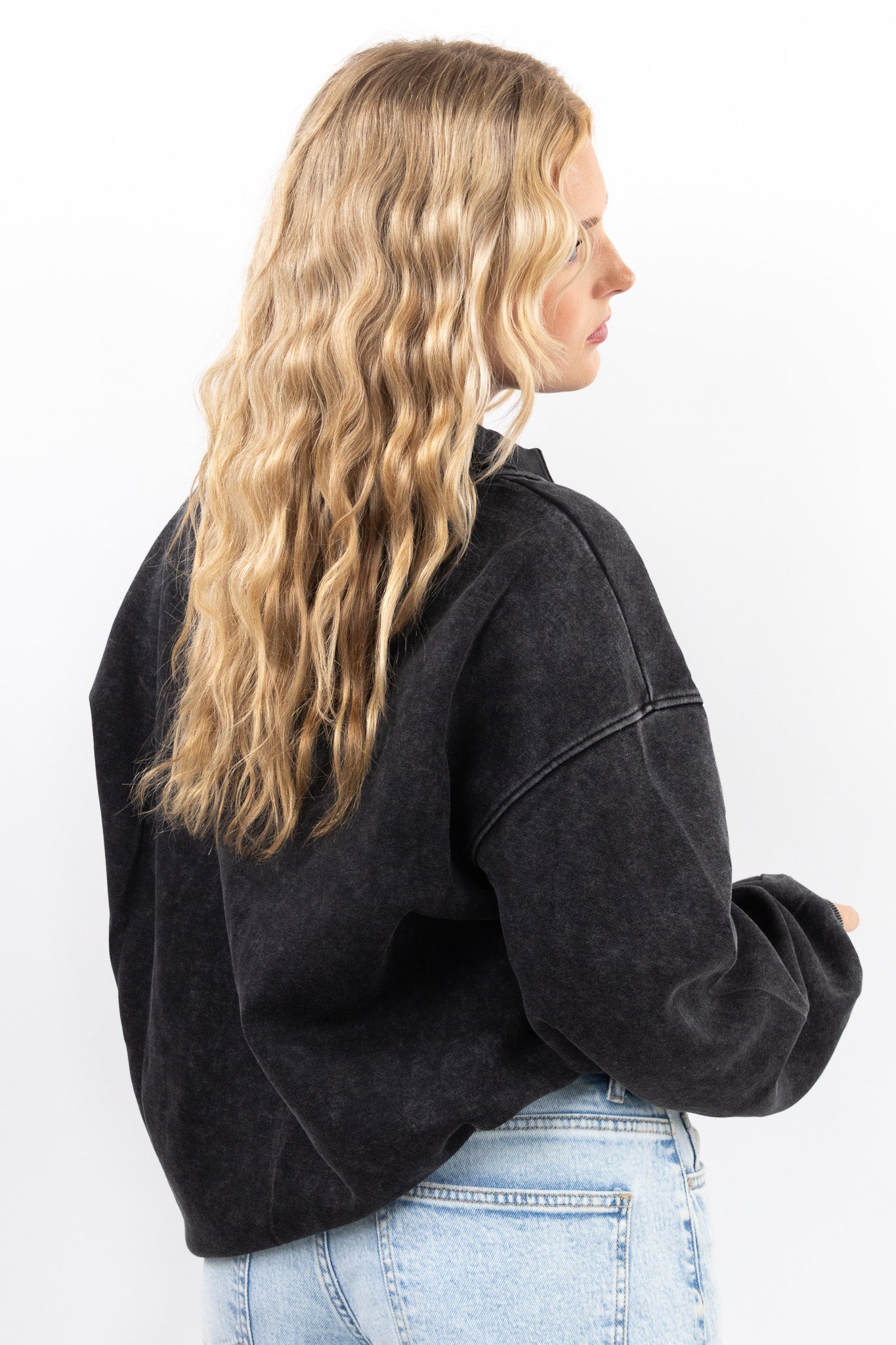 Washed Polo Sweatshirt