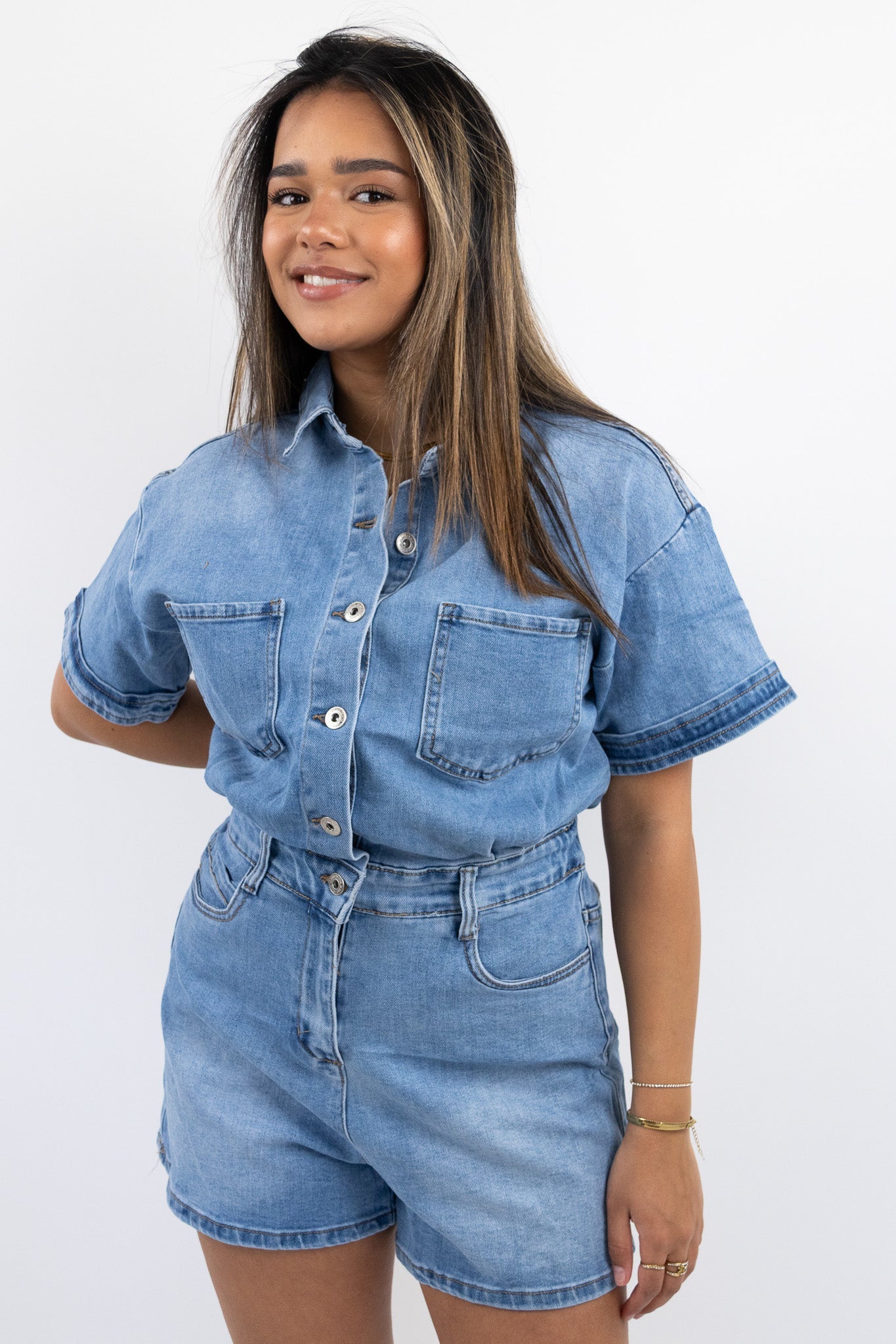 Bodine denim playsuit