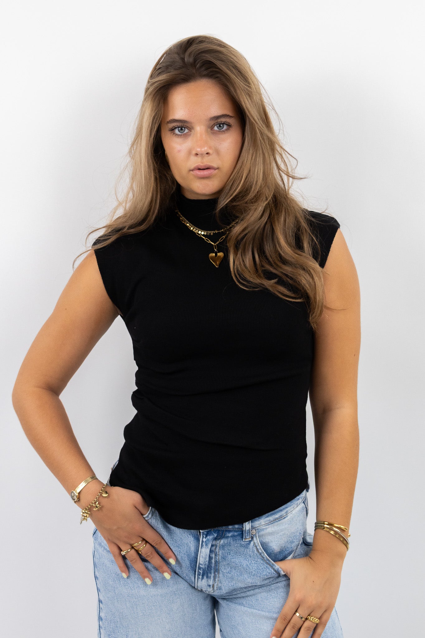 Ribbed Mock Neck Top
