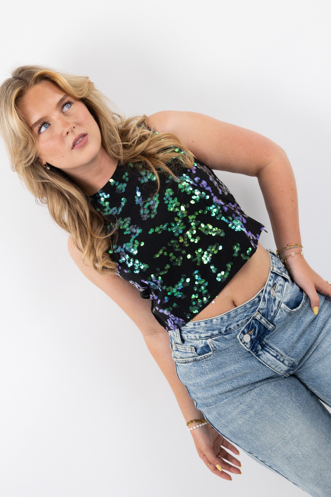 Midnight glitter top